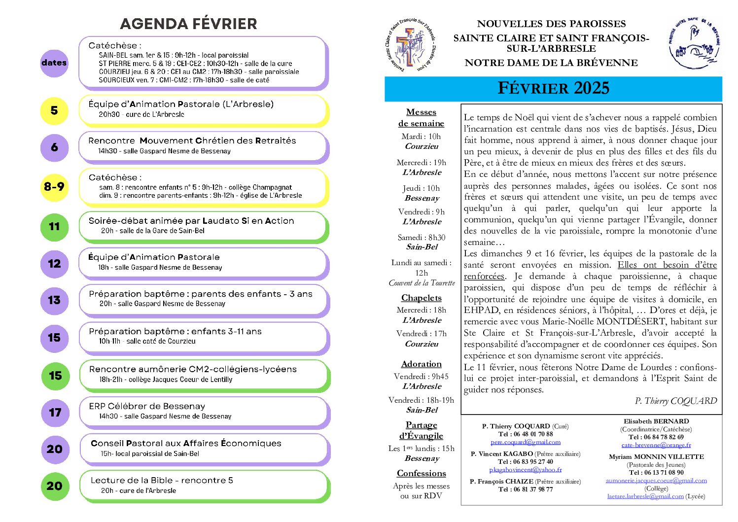 Feuille inter paroissiale – février 2025